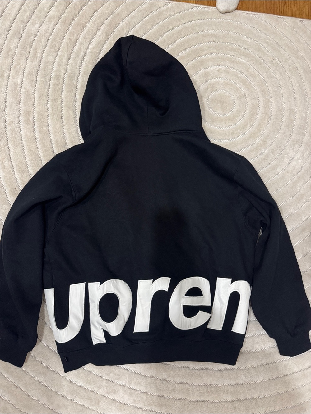 Supreme Big Logo Black Zip-Up Hooded Jacket men’s large - Picture 4 of 8